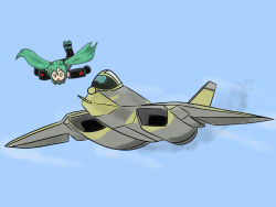 Rule 34 | aircraft, airplane, flying, hatsune miku, military, pak fa, twintails, vehicle focus, vocaloid