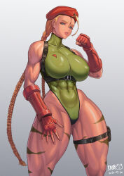 Rule 34 | 1girl, 2023, beret, blonde hair, blue eyes, braid, breasts, cammy white, curvy, dated, female focus, fingerless gloves, gloves, hat, highleg, highleg leotard, kongman99, large breasts, leotard, long hair, looking at viewer, muscular, muscular female, revealing clothes, scar, shiny skin, solo, street fighter, street fighter ii (series), thick thighs, thighs, thong leotard, twin braids, very long hair, wide hips