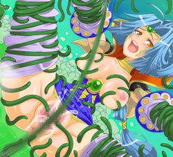 Rule 34 | anus, breasts, chrono (series), chrono cross, functionally nude, large breasts, lilije drug, mam melon, nipples, orange eyes, pussy, pussy juice, silver hair, square enix, steena, tagme, tentacles, wet