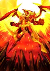 bakugan claws dragon dragonoid fire golden_armor sun tagme thorns