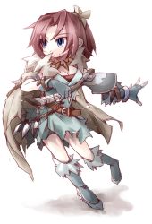 Rule 34 | 1girl, blue eyes, bow, frfr, jewelry, necklace, original, red hair, scabbard, sheath, smile, solo, weapon