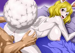 Rule 34 | 1boy, 1girl, absurdres, animal ears, ass, ass grab, blonde hair, breasts, carrot (one piece), doggystyle, highres, large breasts, nel-zel formula, nipples, nude, one piece, penis, pussy, sex, sex from behind, short hair, tagme, tail, tongue, tongue out, vaginal