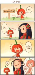 Rule 34 | 2girls, 4k4koma, 4koma, :d, ?, ^^^, black hair, blush, blush stickers, chibi, chili pepper, comic, drooling, english text, closed eyes, flower, flying sweatdrops, habanero-neesan, habanero-tan, habanero pepper, hair flower, hair ornament, hard-translated, heart, imagining, long hair, multiple girls, open mouth, original, sexually suggestive, shigatake, short hair, smile, sparkle, spoken question mark, third-party edit, translated, watering can