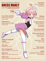 Rule 34 | 1boy, absurdres, arms up, astolfo (fate), ballet, ballet boots, blush, bow, circle, crossdressing, english text, fashion, fate (series), flat chest, footwear bow, footwear ribbon, hadaparuka, heart, highres, history, leaning forward, leg up, long hair, long sleeves, looking away, one eye closed, pink eyes, pink hair, pink skirt, pleated skirt, ponytail, skirt, smile, solo, thighs, trap, white legwear, yellow background