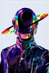 Rule 34 | 1boy, arkal, daft punk, guy manuel de homem-christo, helmet, highres, jacket, male focus, rainbow gradient, robot, solo