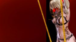 Rule 34 | 3d, bdsm, blonde hair, bondage, bound, chain, clown, collar, harness, highres, navel, rope, slave, suspension, tagme, tattoo