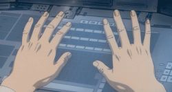 Rule 34 | 1boy, animated, animated gif, close-up, computer, from side, ghost in the shell, indoors, male focus, mechanical hands, profile, prosthesis, prosthetic hand, single mechanical hand, solo, typing, upper body