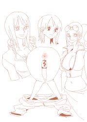 anus bent_over breasts censored cleavage isami_meena large_breasts nami_(one_piece) nico_robin one_piece pussy tagme