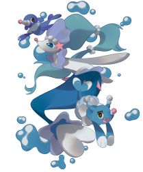 Rule 34 | :d, black eyes, blue eyes, brionne, bubble, commentary, creature, creatures (company), english commentary, fang, full body, game freak, gen 7 pokemon, highres, looking at viewer, nintendo, no humans, open mouth, pinkgermy, pokemon, pokemon (creature), popplio, primarina, smile, transparent background, water