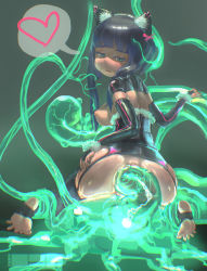 Rule 34 | 1=2, 1girl, anal, anal object insertion, animal ears, anus, ass, blunt bangs, breasts, cat ears, consensual tentacles, elbow gloves, foot focus, from behind, gloves, heart, large breasts, latex, looking back, nipples, object insertion, original, slime (substance), solo, spoken heart, spread anus, spread toes, tentacle sex, tentacles, thighhighs, toes, uncensored