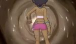 Rule 34 | 10s, 1girl, 3d, animated, anklet, ass, back, belly chain, black hair, bracelet, creatures (company), curvy, dark skin, earrings, elite four, eyebrows, female focus, game freak, halterneck, hand on own hip, high heels, jewelry, legs, looking at viewer, looking back, lots of jewelry, necklace, nintendo, olivia (pokemon), pokemon, pokemon sm, short shorts, shorts, video, walking, wide hips