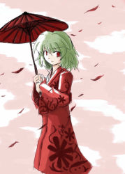 Rule 34 | 1girl, 216, alternate costume, female focus, green hair, japanese clothes, kazami yuuka, kimono, red kimono, solo, touhou, yukata