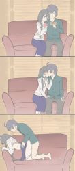 Rule 34 | 1boy, 1girl, all fours, blush, breasts, clothed sex, clothes lift, couch, doggystyle, from side, hetero, highres, hikigaya hachiman, indoors, kiss, long hair, motion lines, multiple views, on couch, panties, panty pull, sequential, sex, sex from behind, skirt, skirt lift, sweat, torso grab, underwear, yahari ore no seishun lovecome wa machigatteiru., yukinoshita yukino