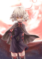 Rule 34 | 00s, bell zephyr, elbow gloves, gloves, night wizard, poncho, silver hair, takano natsuki, thighhighs, yellow eyes