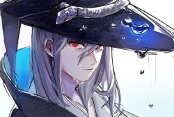 Rule 34 | 10s, 1boy, bad id, bad pixiv id, chain chronicle, dripping, hat, isach, long hair, looking at viewer, male focus, momo alto, red eyes, silver hair, solo, witch hat