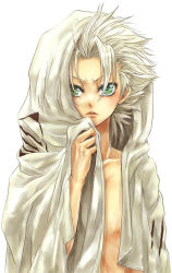 Rule 34 | bleach, green eyes, hitsugaya toushirou, male focus, robe, topless male, white hair
