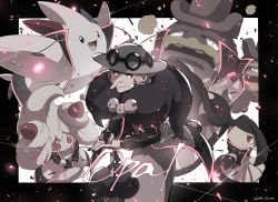 Rule 34 | 1girl, alcremie, artist name, black nails, character name, closed mouth, commentary request, creatures (company), dress, galarian form, galarian weezing, game freak, gen 3 pokemon, gen 4 pokemon, gen 8 pokemon, gloves, green headwear, gym leader, hat, highres, holding, holding umbrella, hunched over, long nose, long sleeves, mawile, nail polish, nintendo, odd (hin yari), old, old woman, opal (pokemon), partially fingerless gloves, pokemon, pokemon (creature), pokemon swsh, scarf, single glove, togekiss, umbrella, watermark