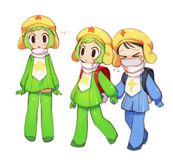 Rule 34 | &gt; &lt;, 1boy, 1girl, batrobin k, black eyes, blue footwear, blue gloves, blue hair, boots, character request, closed mouth, dororo (keroro gunsou), gloves, green footwear, green gloves, green hair, highres, keroro, keroro gunsou, korean text, long sleeves, mask, mouth mask, open mouth, personification, short hair, simple background, thigh boots, translation request, white background