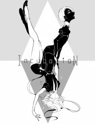 Rule 34 | 2others, androgynous, arm up, black necktie, black skin, cairngorm (houseki no kuni), closed eyes, cojima, colored eyelashes, colored skin, ghost quartz (houseki no kuni), greyscale, houseki no kuni, monochrome, multiple others, necktie, open mouth, other focus, puffy short sleeves, puffy sleeves, short hair, short hair with long locks, short shorts, short sleeves, shorts, sidelocks, uniform, white hair, white skin