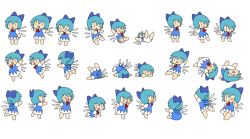 Rule 34 | &gt; &lt;, 1girl, :d, > <, bad id, bad pixiv id, blue dress, blue hair, bow, chibi, cirno, dress, expressions, closed eyes, fairy, hair bow, multiple views, mushimusume, niwma (myriad revery), open mouth, smile, touhou, various positions, wings, xd, | |