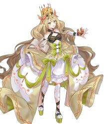 Rule 34 | 1girl, bare shoulders, blonde hair, celine (fire emblem), crown, dress, fire emblem, fire emblem engage, fire emblem heroes, flat chest, full body, green eyes, hanekoto, highres, jewelry, long hair, nintendo, non-web source, official art, overskirt, ribbon, short dress, sleeveless, sleeveless dress, solo, thighhighs, transparent background, very long hair