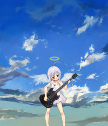 Rule 34 | 1girl, akito (ao&#039;s club), akito (artist), angel, electric guitar, guitar, instrument, original, gibson sg, solo, wings