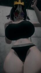 Rule 34 | 1girl, 3d, animated, bouncing breasts, breasts, cleavage, curvy, highres, huge breasts, music, nail polish, queen kilroy, solo, sound, tagme, thick thighs, thighs, video, vrchat, wide hips