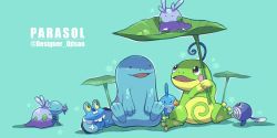 Rule 34 | creatures (company), designer ojisan, froakie, game freak, gen 1 pokemon, gen 2 pokemon, gen 3 pokemon, gen 6 pokemon, goomy, highres, holding, holding leaf, leaf, looking up, mudkip, nintendo, open mouth, pokemon, pokemon (creature), politoed, poliwag, quagsire, shade, sitting, smile, toes, tongue, twitter username, water, water drop, wooper