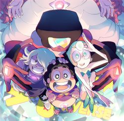 Rule 34 | + +, 1boy, 4girls, afro, amethyst (steven universe), black hair, blue eyes, brown eyes, cartoon network, clothes lift, colored skin, copyright name, dark skin, forehead jewel, garnet (steven universe), gem, glasses, glowing, grin, hair over one eye, hand on another&#039;s head, looking at viewer, mother and son, multiple girls, open mouth, orange hair, out of frame, pale skin, pearl (steven universe), pink hair, pointy nose, purple eyes, purple skin, rose quartz universe, salute, shirt lift, sitting, smile, squatting, star-shaped pupils, star (symbol), steven quartz universe, steven universe, stomach, sunglasses, symbol-shaped pupils, t k g, teeth, white hair