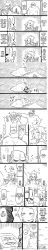Rule 34 | 1boy, 1girl, absurdres, comic, elf, greyscale, hard-translated, highres, jin (mugenjin), long image, monochrome, naughty face, orc, pointy ears, tall image, third-party edit, translated