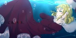 Rule 34 | 1girl, blonde hair, capelet, catjyn, dress, drill hair, elly (touhou), frills, hat, highres, kuroha shinmi, looking at viewer, solo, touhou, touhou (pc-98), underwater, yellow eyes