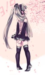 Rule 34 | 1girl, 39, amezawa koma, arms behind back, boots, detached sleeves, from behind, green eyes, green hair, hatsune miku, headset, long hair, looking back, matching hair/eyes, skirt, solo, thigh boots, thighhighs, twintails, very long hair, vocaloid