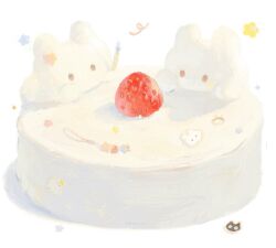 Rule 34 | animal focus, cake, food, fruit, gummy (happyyu), no humans, original, rabbit, strawberry, strawberry shortcake