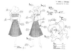 Rule 34 | 1990s (style), 1girl, bishoujo senshi sailor moon, bishoujo senshi sailor moon s, character sheet, choker, closed mouth, jewelry, kino makoto, long hair, looking at viewer, monochrome, multiple views, official art, open mouth, ponytail, retro artstyle, sailor collar, scan, school uniform, skirt, smile, solo, standing, toei animation, white background, wide hips