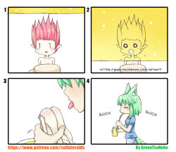 Rule 34 | 2girls, 4koma, absurdres, animal ears, asphyxiation, ass, bad id, bad pixiv id, blush, comic, cup, drink, drinking straw, drowning, closed eyes, green hair, greenteaneko, highres, medium hair, monster girl, multiple girls, o o, open mouth, original, personification, pink hair, pointy ears, smile, square 4koma, tail, tongue, tongue out, upside-down, | |