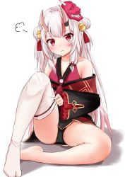 Rule 34 | 1girl, barefoot, bell, black kimono, blush, breasts, collarbone, commentary request, double bun, ex idol, eyelashes, frilled sleeves, frills, gold trim, gradient hair, grey hair, hair bell, hair bun, hair ornament, highres, hololive, horns, japanese clothes, jingle bell, kimono, legs, long hair, long sleeves, looking at viewer, mask, mask on head, multicolored hair, nakiri ayame, nakiri ayame (1st costume), no shoes, off shoulder, oni mask, panties, pantyshot, pink hair, pout, red eyes, red hair, red kimono, short kimono, single bare leg, skin-covered horns, small breasts, solo, streaked hair, tabi, tassel, tassel hair ornament, thighhighs, thighs, two side up, underwear, virtual youtuber, white thighhighs, wide sleeves