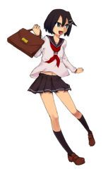 Rule 34 | asagiri asagi, bag, black eyes, black hair, disgaea, kneehighs, school uniform, smile, socks