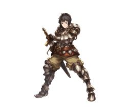 Rule 34 | 10s, 1boy, armor, armored boots, belt, black eyes, black hair, boots, full body, gloves, granblue fantasy, juri (granblue fantasy), male focus, minaba hideo, official art, solo, sword, transparent background, weapon