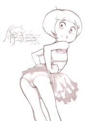 Rule 34 | 2girls, ass, bent over, chantelle, cheerleader, looking at viewer, looking back, monochrome, multiple girls, panties, simon 7617118, star butterfly, star vs the forces of evil, tears, underwear