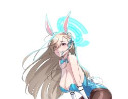 Rule 34 | 1girl, asuna (blue archive), blue archive, highres, ilsae, leotard, playboy bunny, smile, solo, twitter, white background