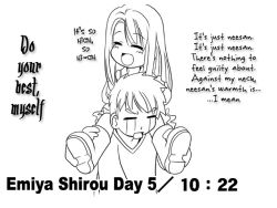 Rule 34 | 00s, 1boy, 1girl, artist request, brother and sister, carrying, crying, dated, emiya shirou, english text, fate/stay night, fate (series), greyscale, happy, hard-translated, illyasviel von einzbern, monochrome, piggyback, siblings, third-party edit
