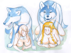 Rule 34 | 10s, 2girls, bad id, bad pixiv id, bestiality, blonde hair, blush, braid, breasts, brown hair, caracol, cleavage, closed eyes, doggystyle, exiled warrior leina, group sex, hairband, happy sex, hetero, horns, implied sex, interspecies, large breasts, leina (queen&#039;s blade), leina (queen's blade), long hair, multiple girls, nude, nun, open mouth, orgy, queen&#039;s blade, queen&#039;s blade rebellion, sex, sex from behind, sigui (queen&#039;s blade), single horn, sketch, thighhighs, traditional media, twin braids, white background