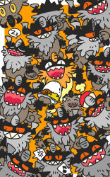 Rule 34 | 6+others, absurdres, alternate color, animal hands, artist request, creatures (company), crossed arms, curry, curry rice, evolutionary line, food, galarian form, galarian meowth, game freak, gen 8 pokemon, grin, highres, holding, holding food, horns, looking at viewer, multiple others, multiple views, nintendo, no humans, orange background, perrserker, pokemon, pokemon (creature), rice, serious, sharp teeth, shiny pokemon, smile, standing, teeth