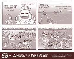 Rule 34 | 10s, 4koma, admiral (kancolle), ahoge, ancient destroyer oni, chi-class torpedo cruiser, chikuma (kancolle), comic, damaged, drum (container), edwin (cyberdark impacts), english text, closed eyes, glasses, greyscale, hairband, hat, he-class light cruiser, highres, kantai collection, long hair, monochrome, necktie, ocean, ooyodo (kancolle), remodel (kantai collection), shigure (kancolle), sunglasses, tidehunter (dota), torn clothes
