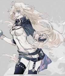 Rule 34 | 1girl, alternate costume, blonde hair, commentary request, english text, fingerless gloves, gloves, molatoliamu, rwby, skirt, solo, yang xiao long