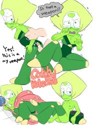 Rule 34 | 1girl, ass, breasts, buttjob, colored skin, flat chest, gnome-no, green skin, male hand, nude, penis, peridot (steven universe), small breasts, steven universe