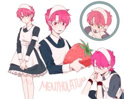 Rule 34 | 1990s (style), akazukin chacha, maid, pink hair, popy, standing, trap