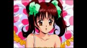 Rule 34 | 1girl, animated, breasts, brown eyes, brown hair, clothes lift, green panties, green shirt, looking at viewer, video, nipples, on bed, panties, shirt, shirt lift, small breasts, sound, tagme, taisen idol mahjong final romance r, taisen mahjong final romance r, twintails, underwear