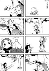 Rule 34 | &gt;:&gt;, ..., 10s, 2girls, 4koma, :&gt;, :&lt;, :o, ^^^, absurdly long hair, ahoge, bird, bird nest, black hair, blush, blush stickers, clenched teeth, climbing, comic, curly hair, dated, dress, egg, elbow gloves, flying sweatdrops, gloves, gradient hair, greyscale, highres, holding, kantai collection, ladder, long hair, monochrome, multicolored hair, multiple 4koma, multiple girls, neck ribbon, one eye closed, outstretched arms, ribbon, saiguchi otoufu, samidare (kancolle), school uniform, serafuku, smile, spoken ellipsis, sweat, teeth, thighhighs, translated, tree, triangle mouth, ushio (kancolle), v-shaped eyebrows, very long hair