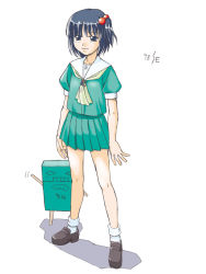 Rule 34 | 1girl, 98se-tan, arms at sides, os-tan, simple background, socks, solo, tagme, white background, white socks
